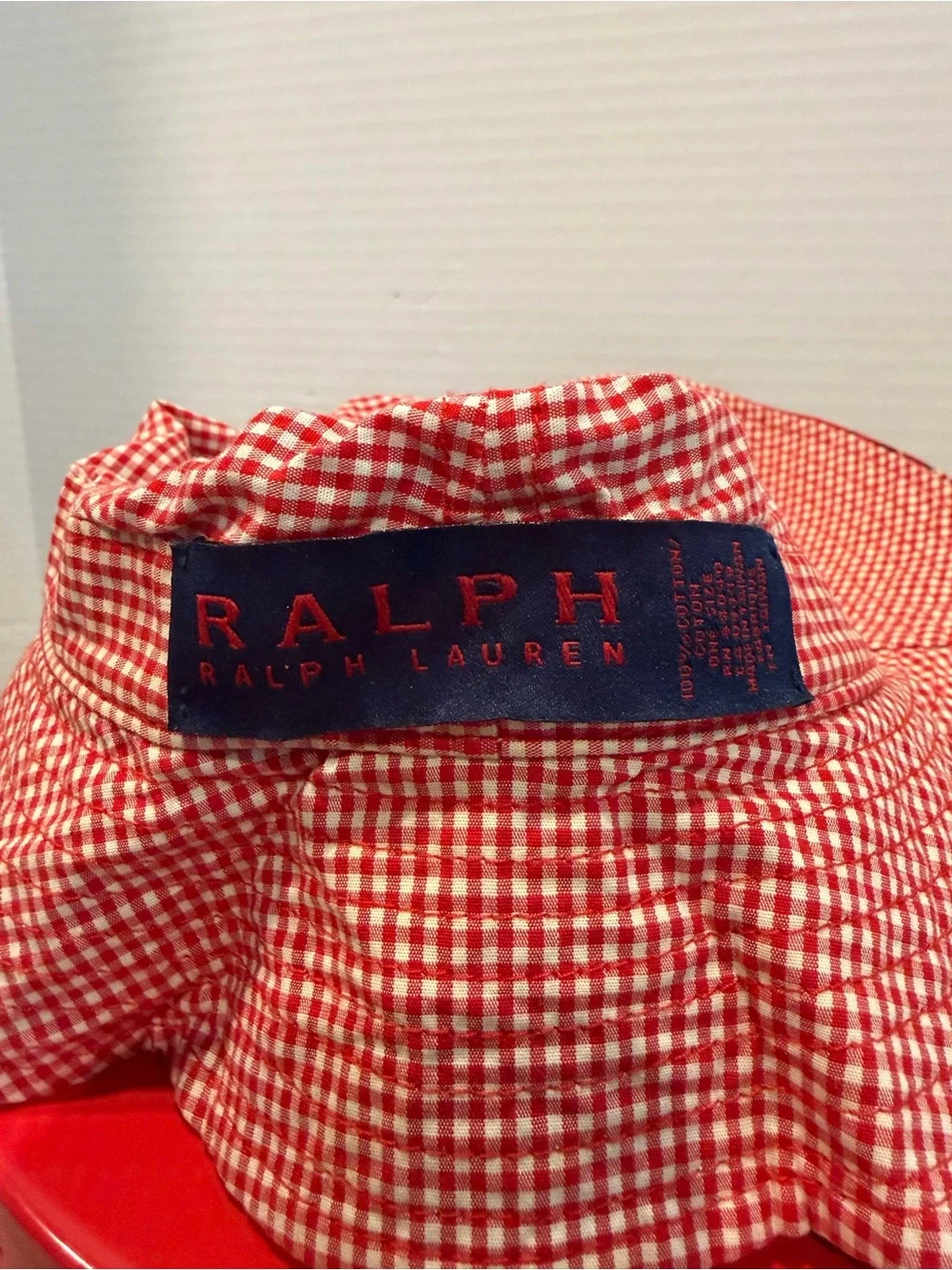 Ralph Lauren Red Bandana Bucket Hat One Size Used